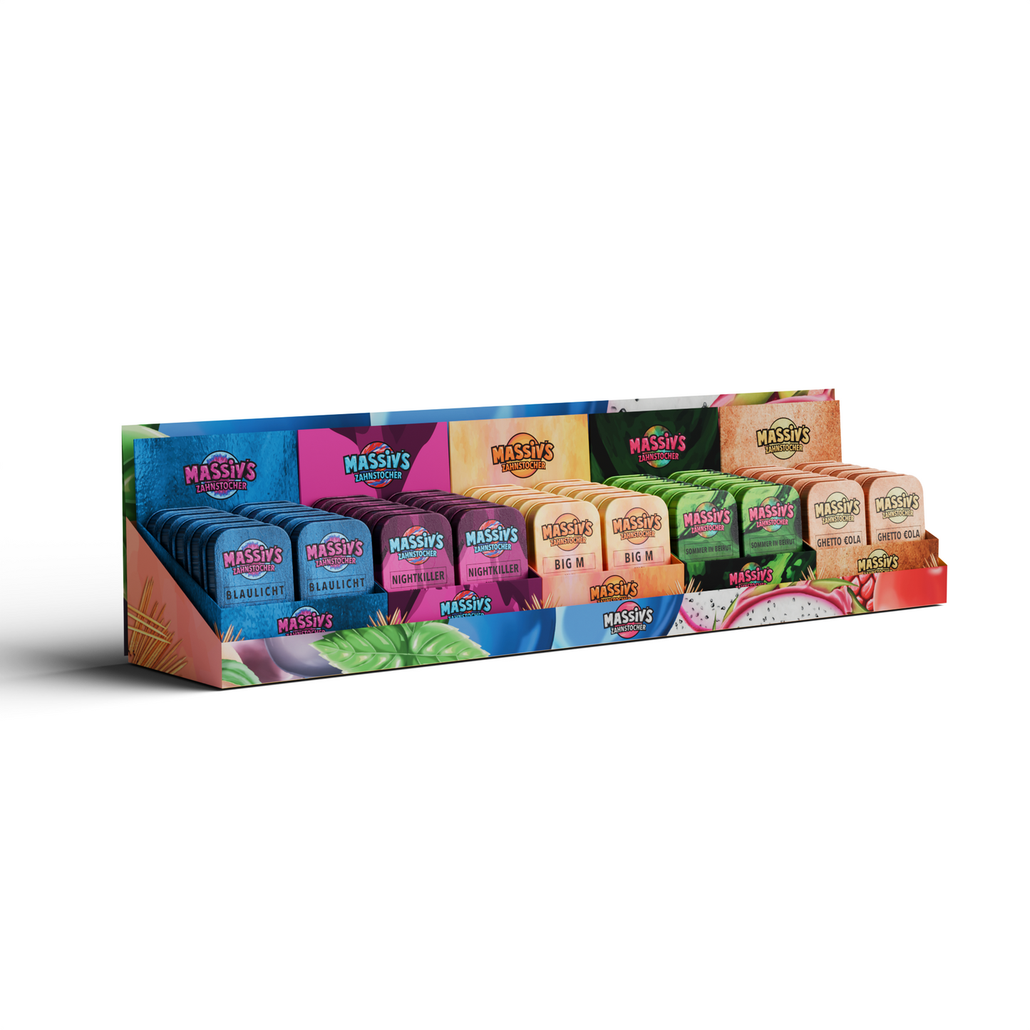 Massiv's Zahnstocher - Theken-Mix Display (50Einheiten)