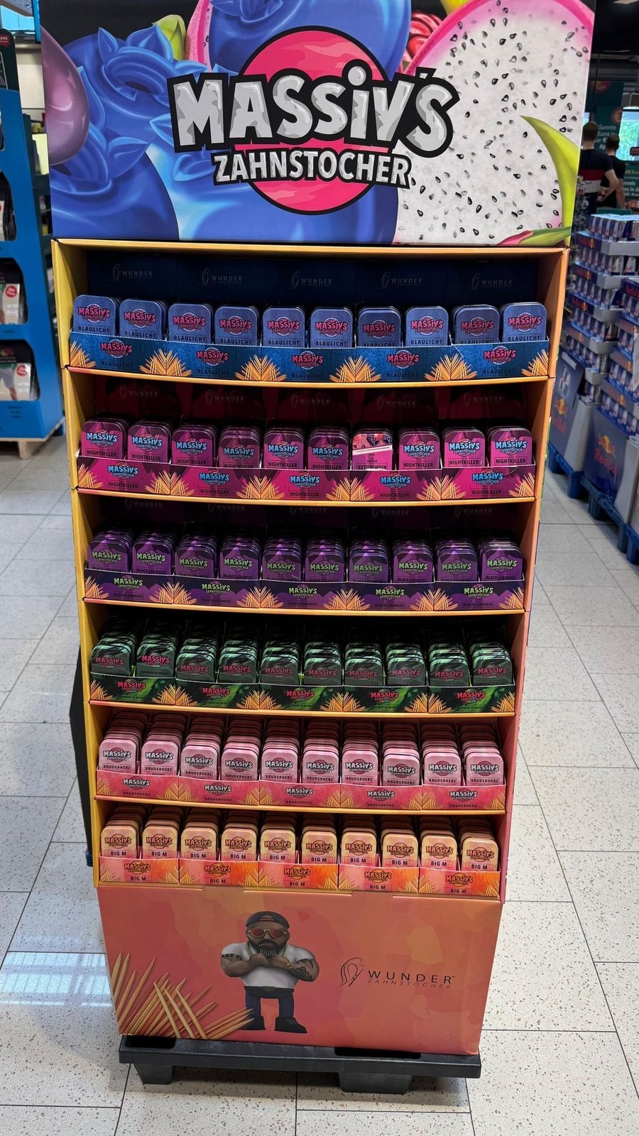 Massiv Display in einem Supermarkt